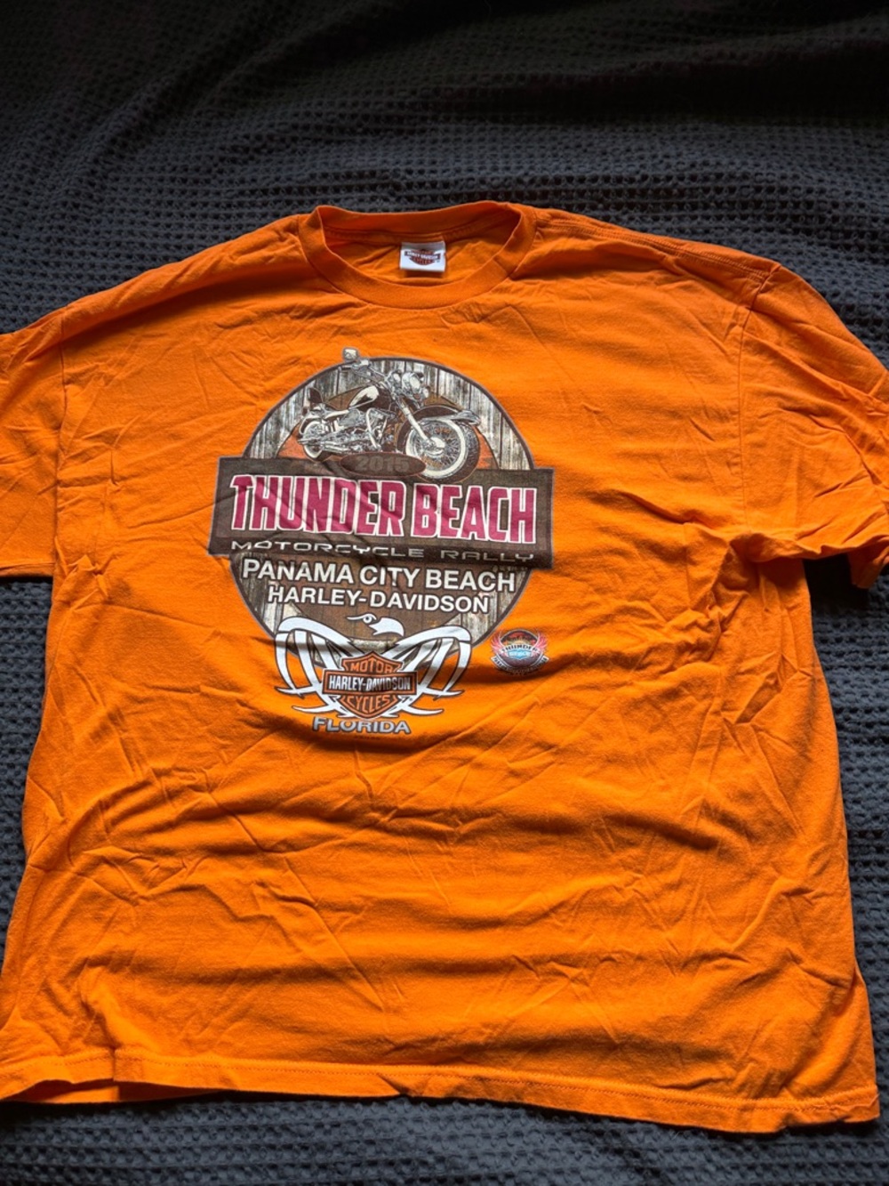 Harley-Davidson Orange Panama City Beach Thunder Beach Tee